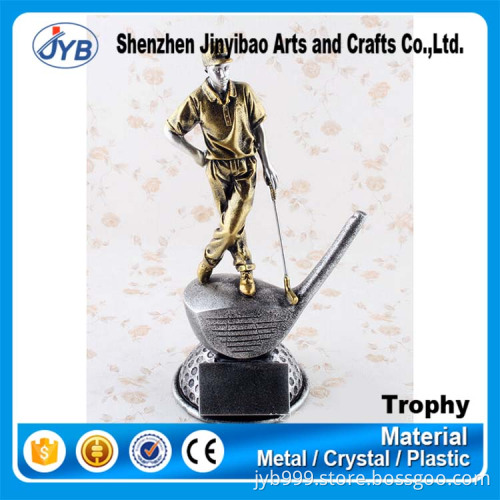 Golf trophy design and cheap custom logo golf man trophy